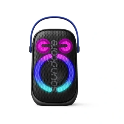 Soundcore Rave Neo 2 — complete Black speaker with carrying handle and illuminated front