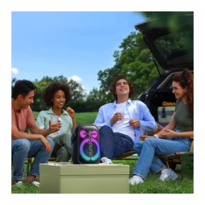 Complete Soundcore Rave Neo 2 playing at an outdoor gathering