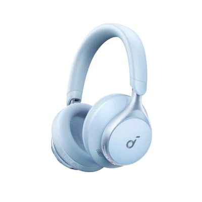 Complete Soundcore Space One headphones in Sky Blue