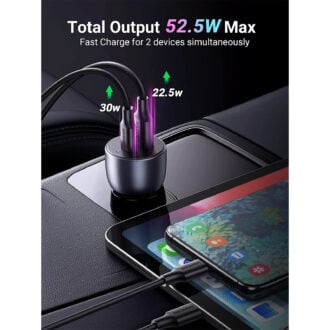 UGREEN 2-Port 52W Fast Car Charger