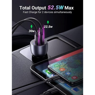 UGREEN 2-Port 52W Fast Car Charger