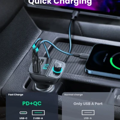 UGREEN Car Charger With Bluetooth Car Modulator