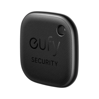 Eufy SmartTrack Link — complete Black tracker angled view
