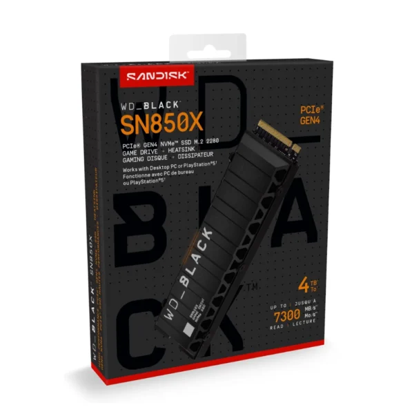 4TB WD BLACK SN850X NVMe SSD with Heatsink