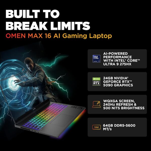 HP Omen Max 16 Core Ultra 9-275HX, 64GB RAM, 2TB SSD, RTX 5090 24GB