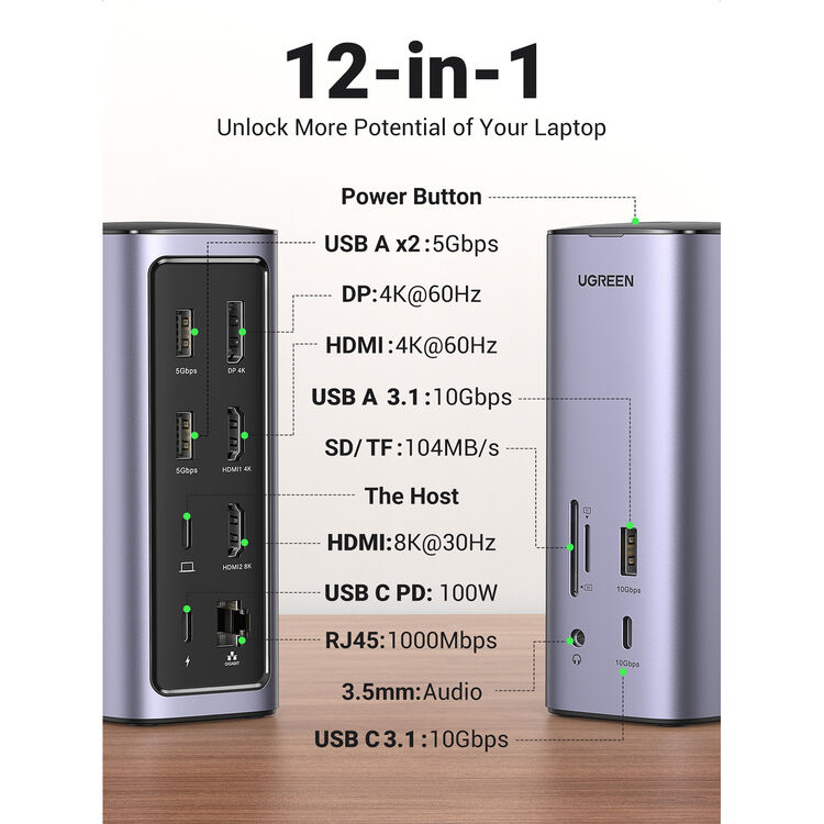 UGREEN 12-in-1 8K Universal Docking Station