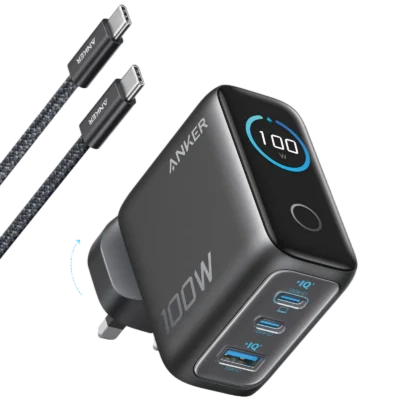 Anker Charger 100W, 3 Ports, Smart Display