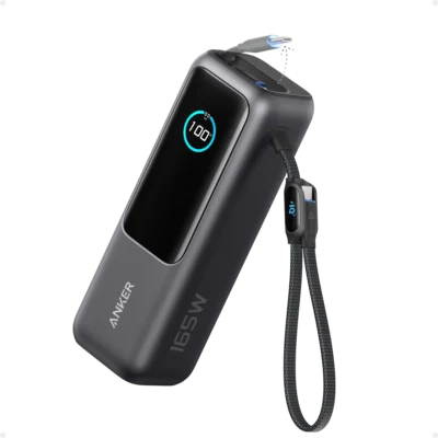 Anker Laptop Power Bank 25,000mAh, 165W (Built-In and Retractable Cables)