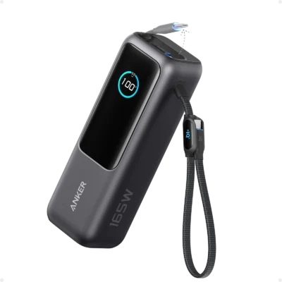 Anker Powerbank 25,000mAH, 165W Built-In and Retractable Cables