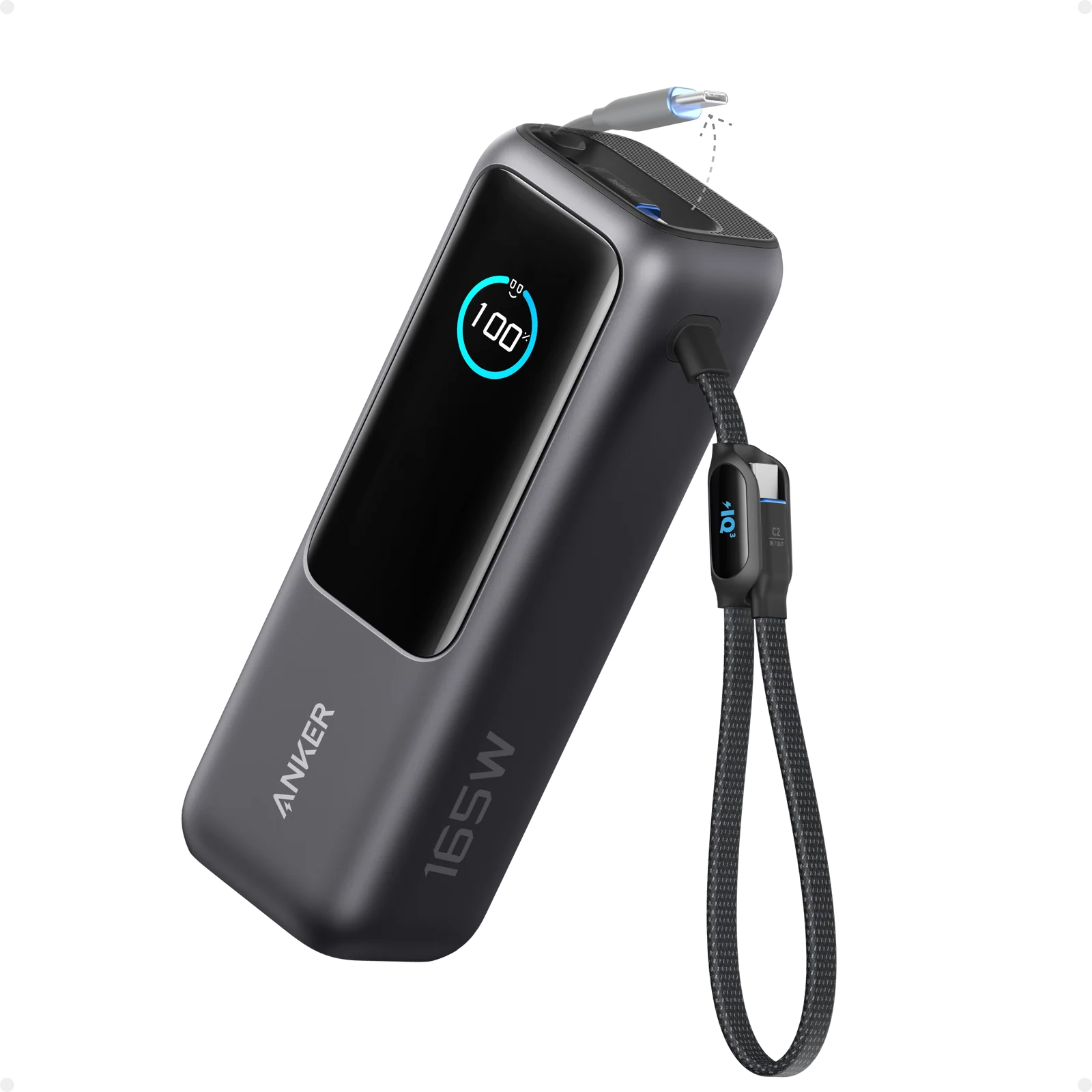 Anker Powerbank 25,000mAH, 165W Built-In and Retractable Cables