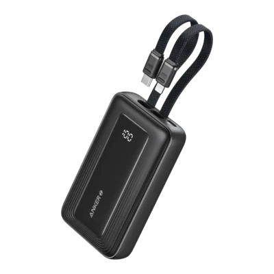 Anker Zolo Power Bank 10,000mAh, 30W Built-In USB-C and Lightning Cable