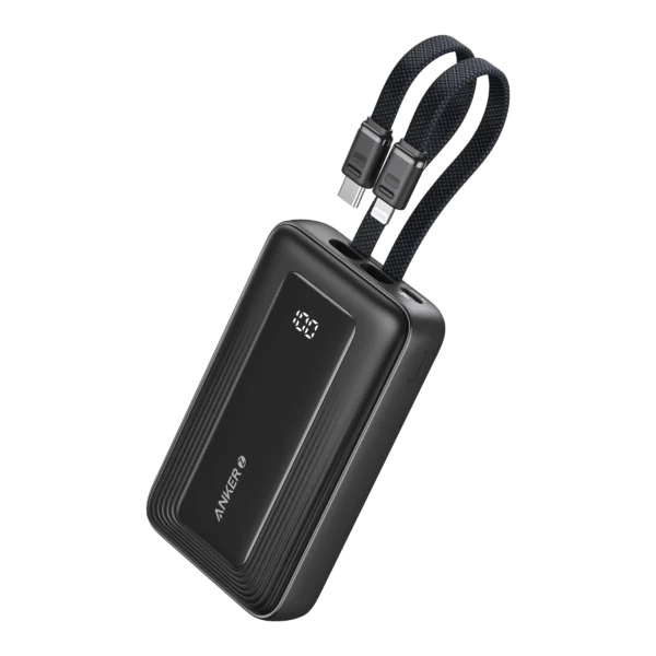 Anker Zolo Power Bank 10,000mAh, 30W Built-In USB-C and Lightning Cable
