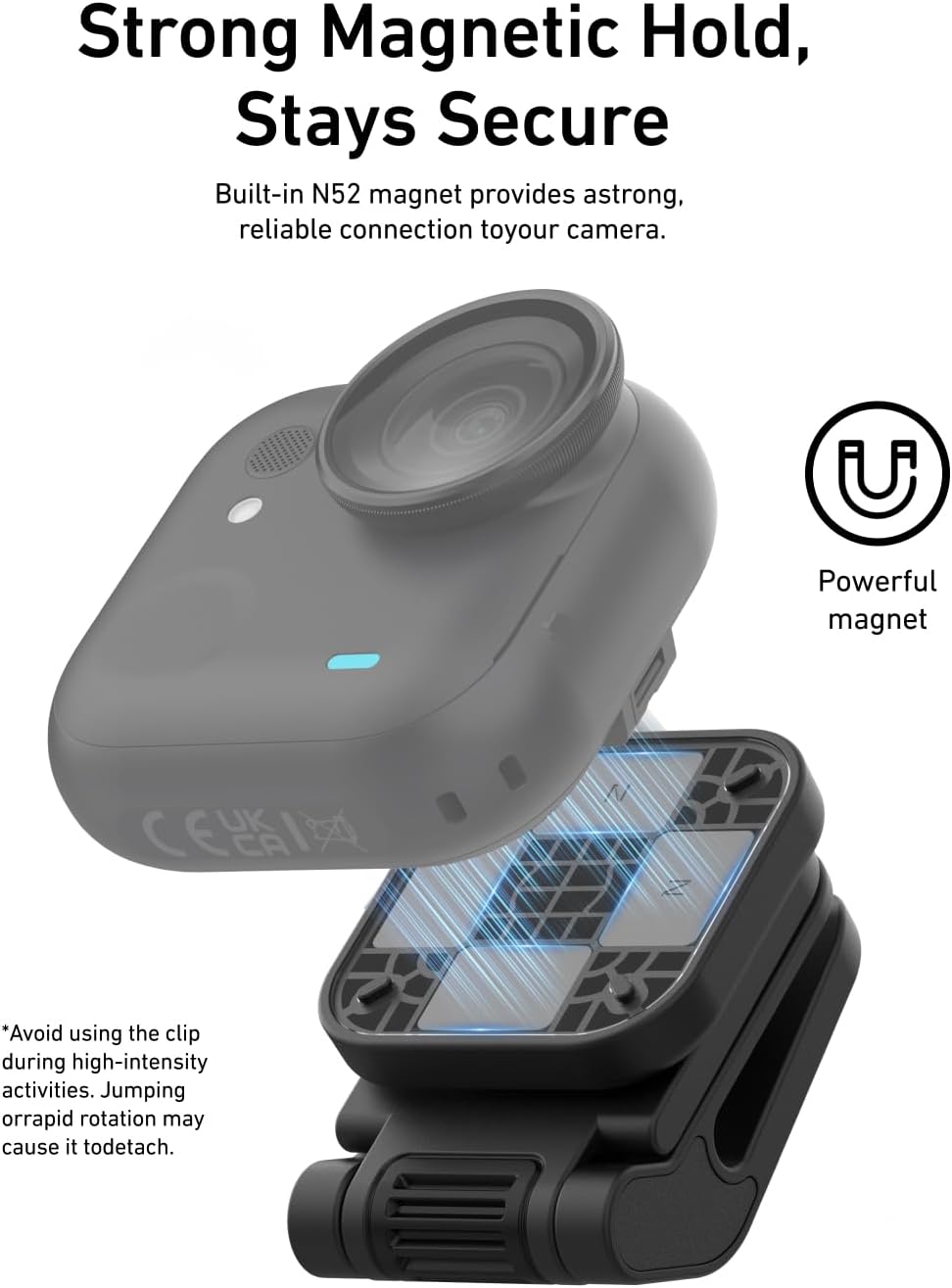 Telesin Magnetic Quick Release Hat Cap Clip Mount for Insta360 Go Ultra