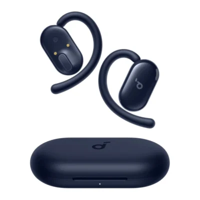 Soundcore V20i — Blue earbuds and closed charging case