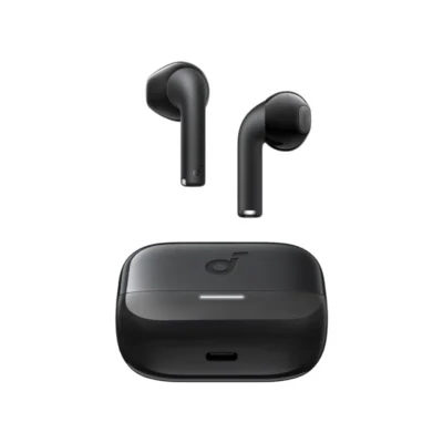 Soundcore K20i — complete Black earbuds and closed charging case