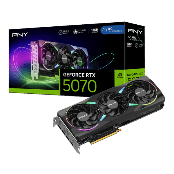PNY GeForce RTX 5070 ARGB EPIC-X RGB OC Triple Fan 12GB GDDR7 GPU