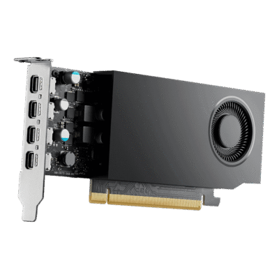 PNY RTX A400 4GB GDDR6 Graphics Card, Display Outputs: 4 x Mini DisplayPort 1.4a