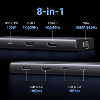UGREEN 8-in-1 Multifunction Adapter USB-C Hub CM639 (UG-35588)
