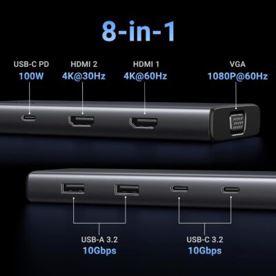 UGREEN 8-in-1 Multifunction Adapter USB-C Hub CM639 (UG-35588)