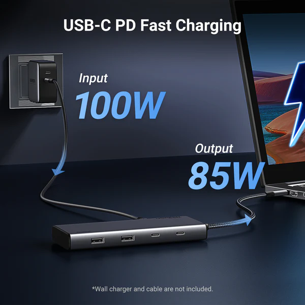 UGREEN 8-in-1 Multifunction Adapter USB-C to Dual HDMI + DisplayPort + USB 3.2 + PD CM639 (UG-35625)