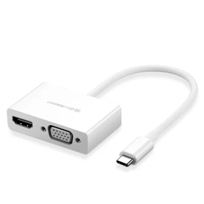 UGREEN USB Type-C to HDMI + VGA Converter White (MM123)