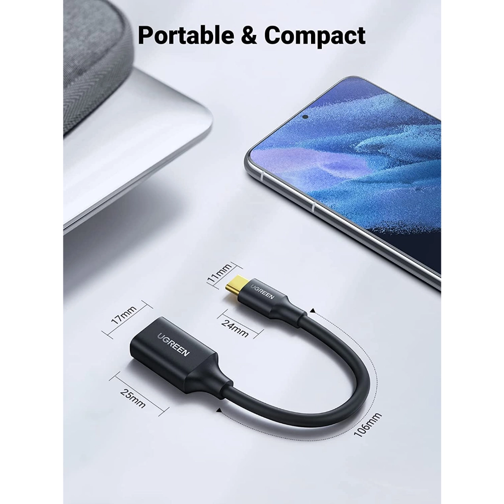 UGREEN USB-C Male to USB 3.0 A Female OTG Cable (Black)
