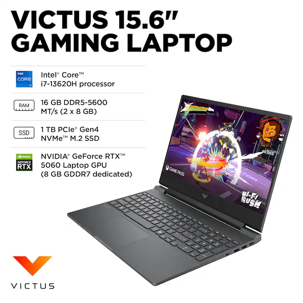 HP Victus 15-fa2093dx, Core i7-13620H, 1TB SSD, 16GB RAM, RTX 5060 8GB