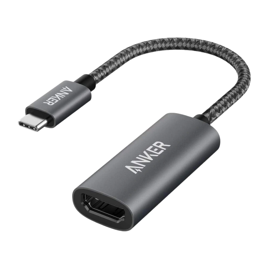 Anker 310 USB-C Adapter (4K HDMI) — complete adapter, braided lead and both connectors
