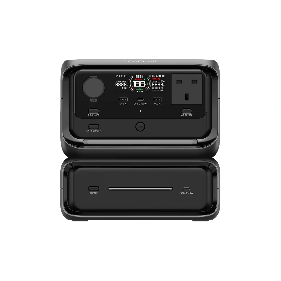 Front ports of EcoFlow RIVER 3 Max and EB300 extra battery