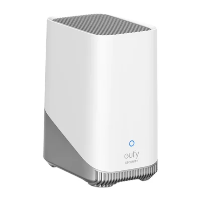 Eufy HomeBase 3 S380 — complete Gray and White base angled view