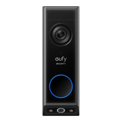 Eufy Video Doorbell E340 with Chime — complete Black doorbell front view