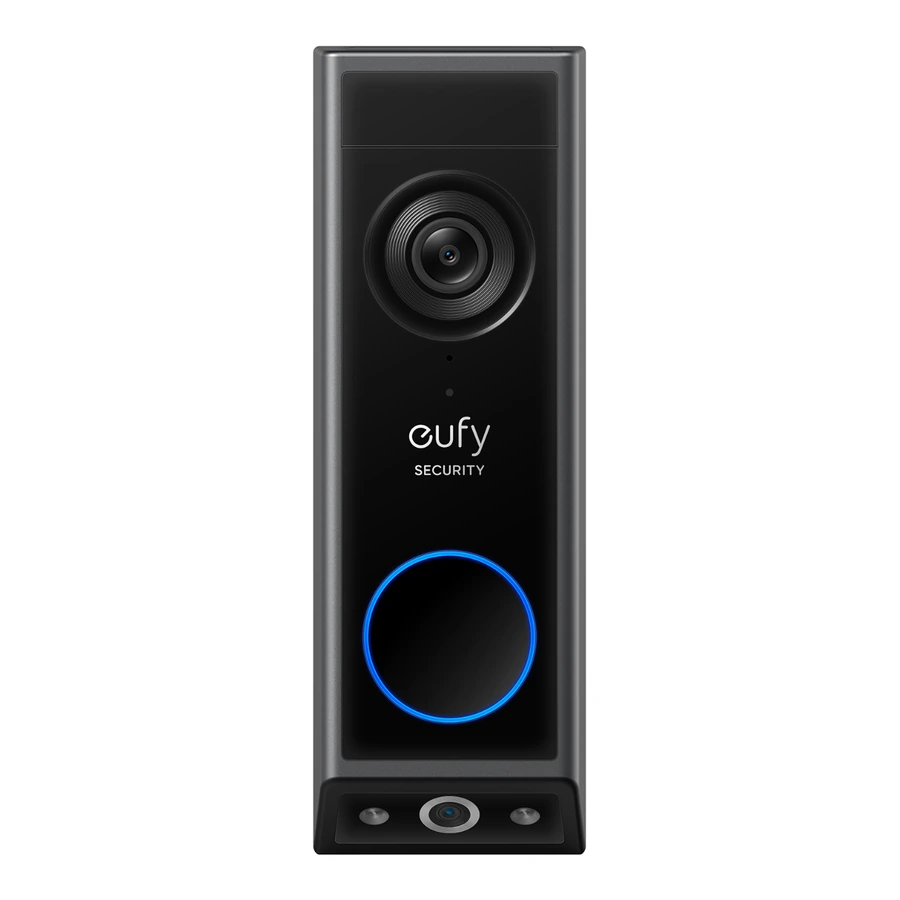Eufy Video Doorbell E340 with Chime — complete Black doorbell front view
