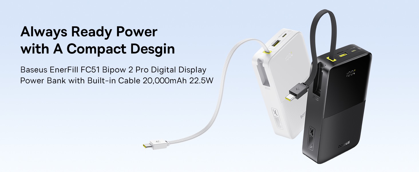 Baseus EnerFill FC51 BiPow2 Pro 20000mAh 22.5W Power Bank - Manufacturer view 2