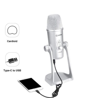 BOYA BY-PM700SP USB and Lightning Desktop Microphone - Manufacturer view 2
