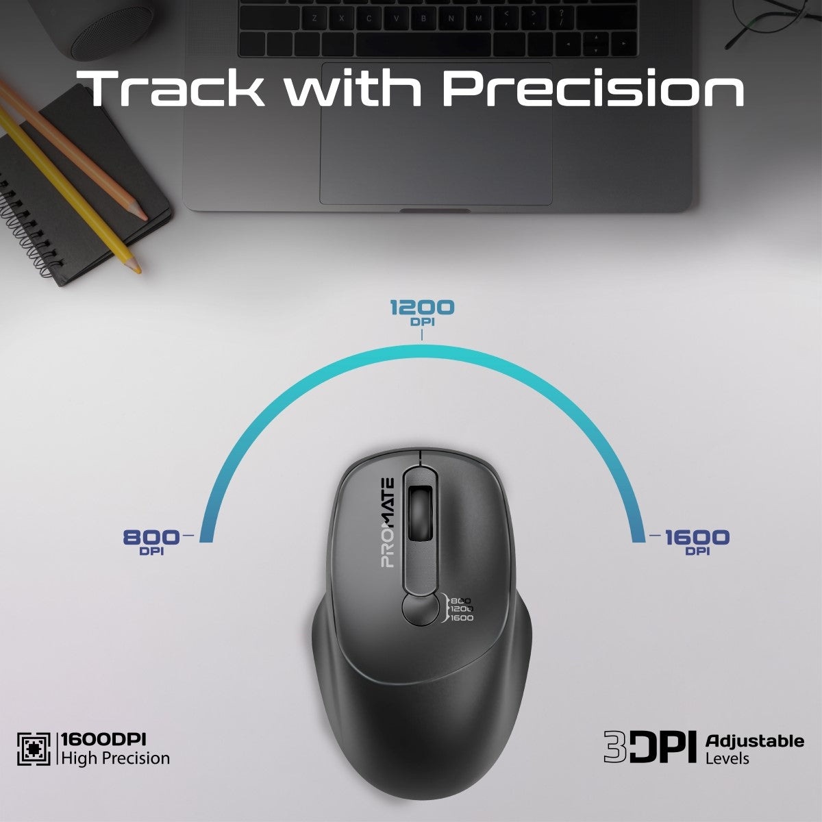 Promate Uniglide Mouse - Manufacturer view 3