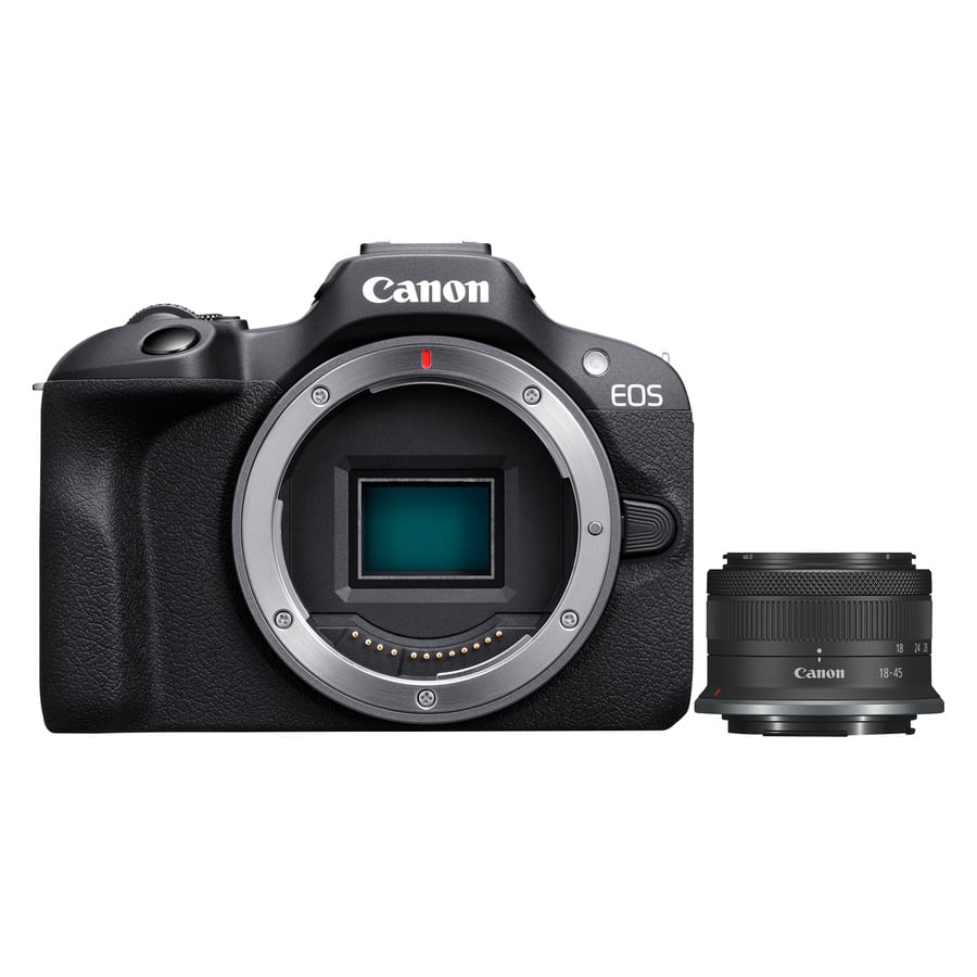 Canon EOS R100 + RF-S 18-45 IS STM 6052C013Aa manufacturer photograph