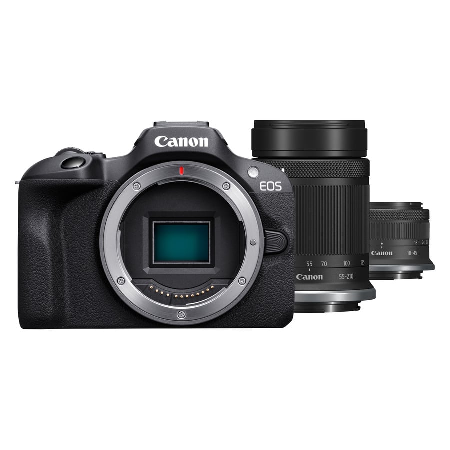 Canon EOS R100 + RF-S 18-45 + RF-S 55-210 6052C023Aa manufacturer photograph