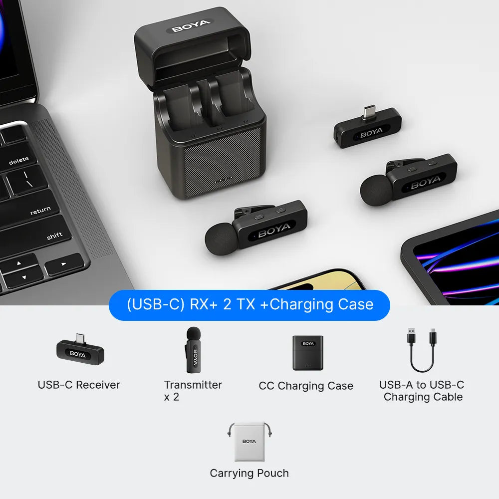 BOYA BY-V30 Dual Wireless USB-C Microphone System manufacturer view 3