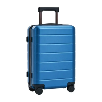 Complete Blue Xiaomi Luggage Classic 20-inch with extended handle on white background