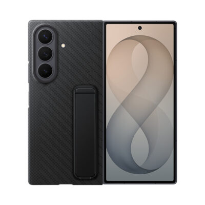 Galaxy Z Fold8 Ultra Carbon Standing Case Front2 Black