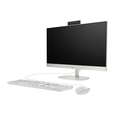 HP ProOne 240 G10 23.8-inch all-in-one desktop, Shell White, front left view
