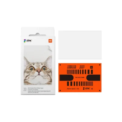 Complete Mi Portable Photo Printer Paper 20-sheet package with paper and orange setup card