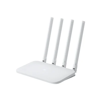 Complete white Mi Router 4C with four antennas