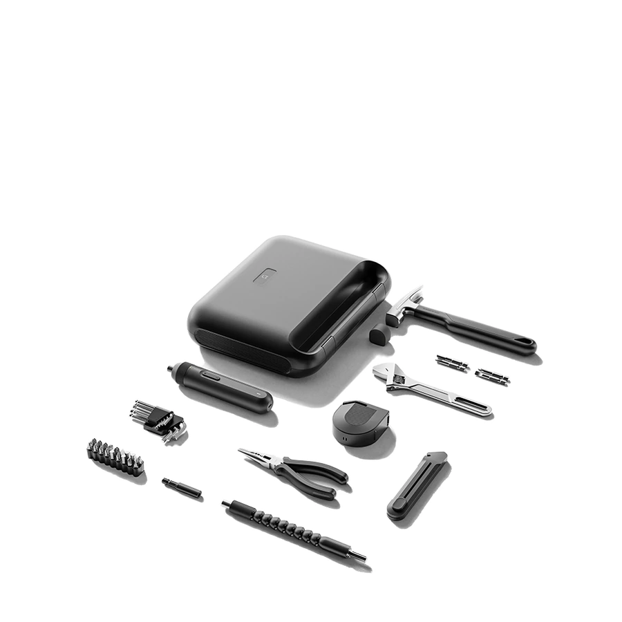 Mijia Tool Kit — complete kit components arranged beside the case