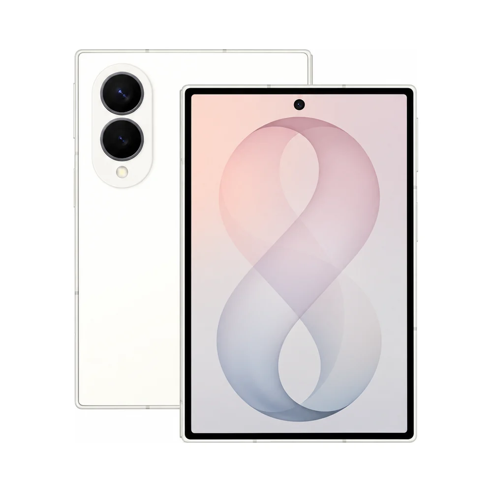 Samsung Galaxy Z Fold 8 Passport in cream – front and rear views