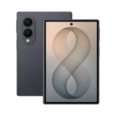 Samsung Galaxy Z Fold 8 Passport in graphite – front and rear views