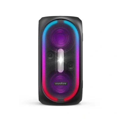Complete Black Soundcore Rave+ speaker on a plain background