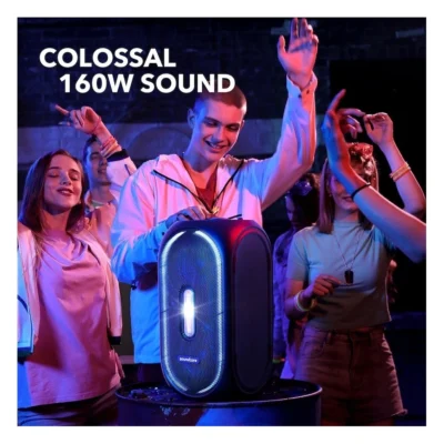 Complete Black Soundcore Rave+ speaker at a party gathering