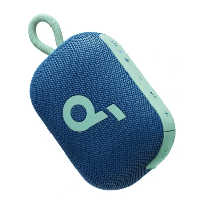 Complete Blue Soundcore Select 4 Go speaker with carrying strap