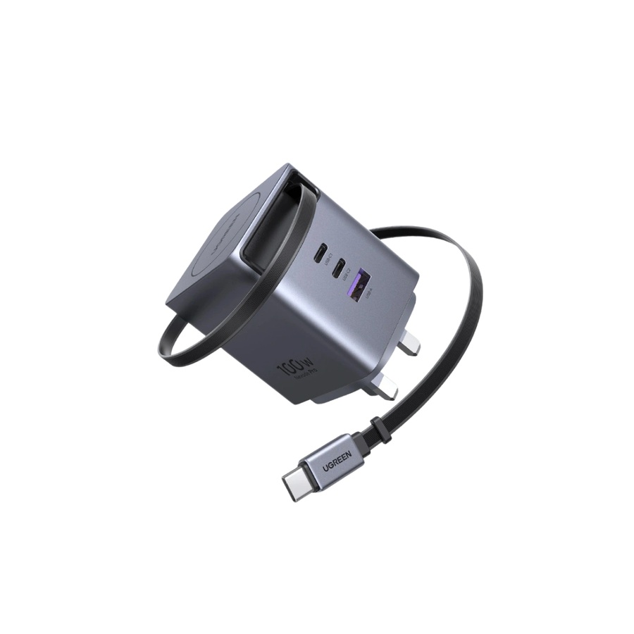 UGREEN Nexode Pro GaN Charger 100W with Retractable USB-C Cable – UG-65829